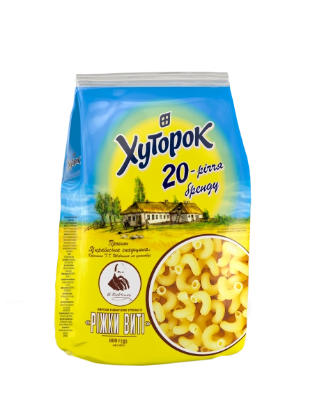 макаронні вироби Ріжки виті  800 гхуторок
