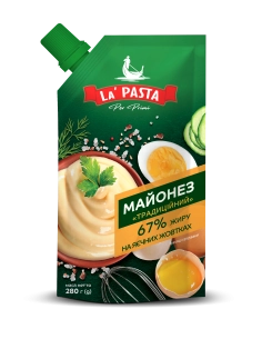 Майонез Традиційний 67% 280 г LA PASTA PER PRIMI, дой пак