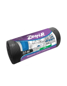 Пакети для сміття чорні ТМ Zeffir  35 л 50 шт