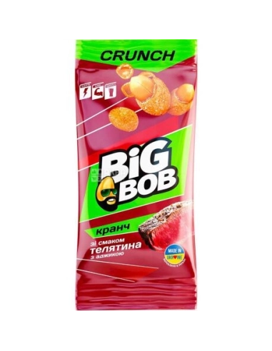 Арахіс смажений (55 г) солоний в хруст. Оболонці телятина з аджикою   BIG BOB