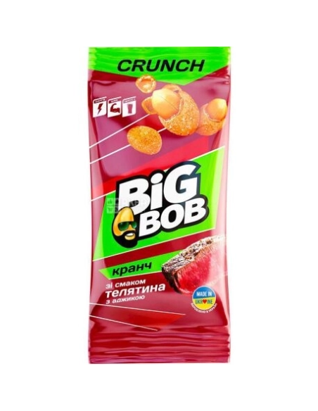 Арахіс смажений (55 г) солоний в хруст. Оболонці телятина з аджикою   BIG BOB