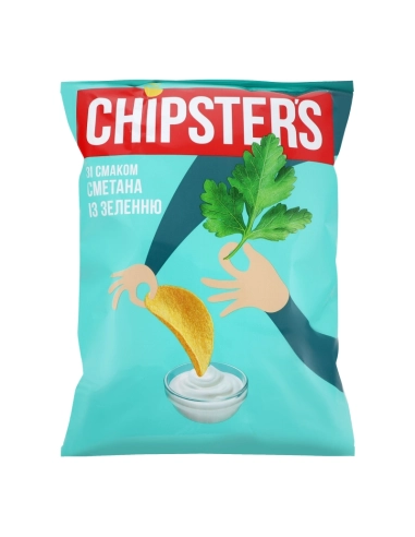 Чіпси ( 120 г)натуральні сметана зелень Chipsters