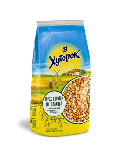 Горох колотий шліфований 800 г ХУТОРОК