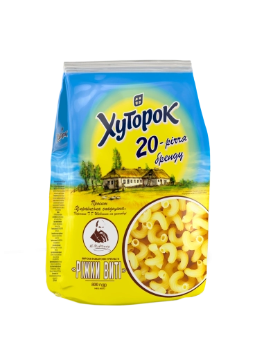 макаронні вироби Ріжки виті  800 гхуторок
