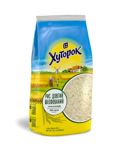 Рис довгий шліфований 800 г ХУТОРОК