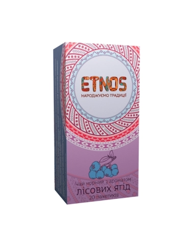 Чай чорний байх.дрібний з ароматом лісових ягід  20*1,5г ТМ   ETNOS