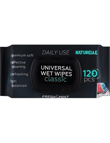 Серветки вологі NATURELLE 120 шт чорна