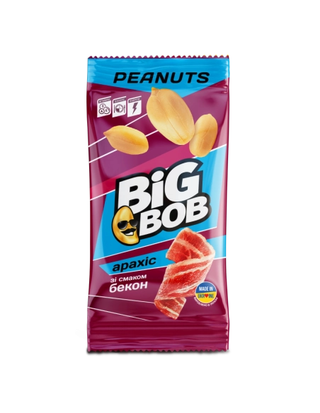 Арахіс смажений солений зі смаком бекон 60г ТМ Біг боб