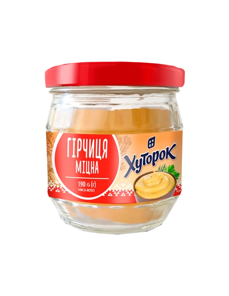 Гірчиця міцна 190г скло ТМ Хуторок