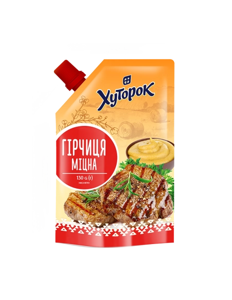 Гірчиця міцна Хуторок 130 г дой пак