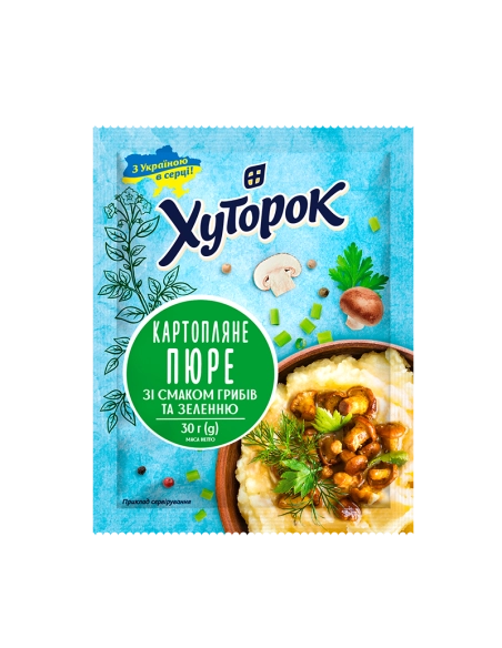 Картопляне пюре зі смаком грибів та зеленню 30г Хуторок