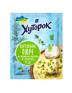 Картопляне пюре зі смаком сметани та зеленню 30г Хуторок