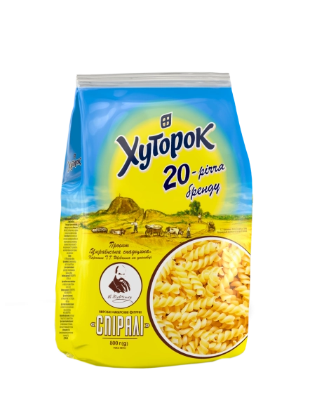 Макаронні вироби Спіралі 800г Хуторок