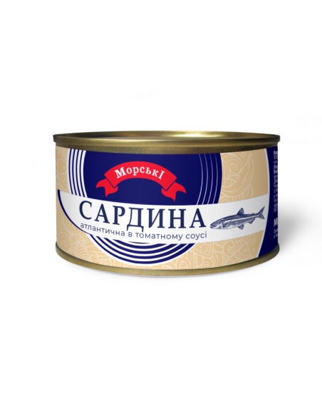 Сардіна в томатному соусі атлатнична 230г ТМ Морські