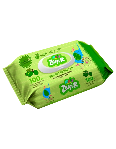 Серветки вологі 100шт Зефір з клапаном