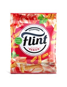 Сухарики зі смаком бекон пшенично житні ТМ Флінт 100г