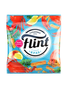 Сухарики зі смаком краб 140г пшенично житні ТМ Флінт