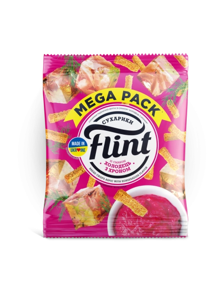 Сухарики зі смаком холодець з хроном 100г  пшенично житні ТМ Флінт