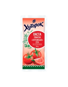 Томатна пастаТрадиційна25% ТМ Хуторок 70г Сашет