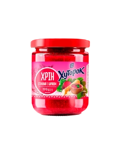 Хрін з буряком ТМ Хуторорк 190г , скло