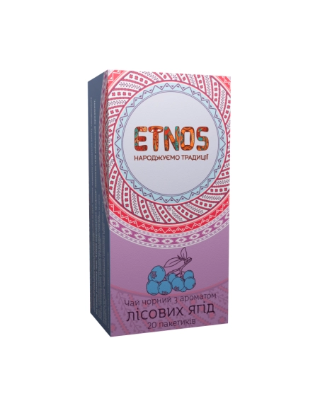 Чай чорний байховий дрібний з ароматом лісових я гід ТМ  ETNOS 20*1.5U