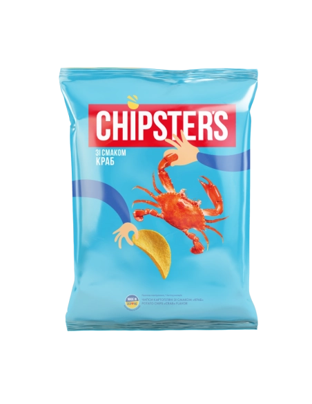 Чіпси натуральні зі смаком краб 120г  ТМ Чіпстерс